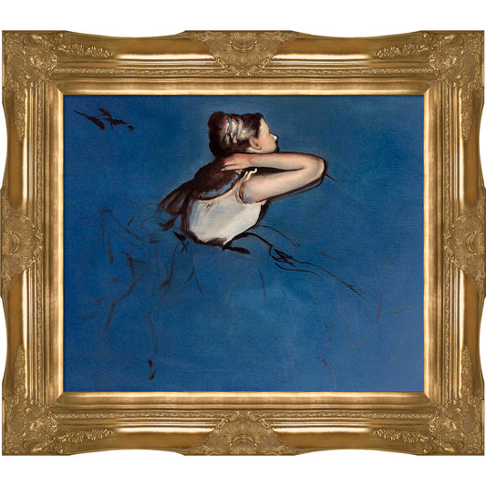 Seated Dancer in Profile with Victorian Gold Frame, 28" x 32"