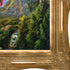 Orchid and Hummingbird Near a Mountain Waterfall, 1902 with Victorian Gold Frame, 28" x 32"