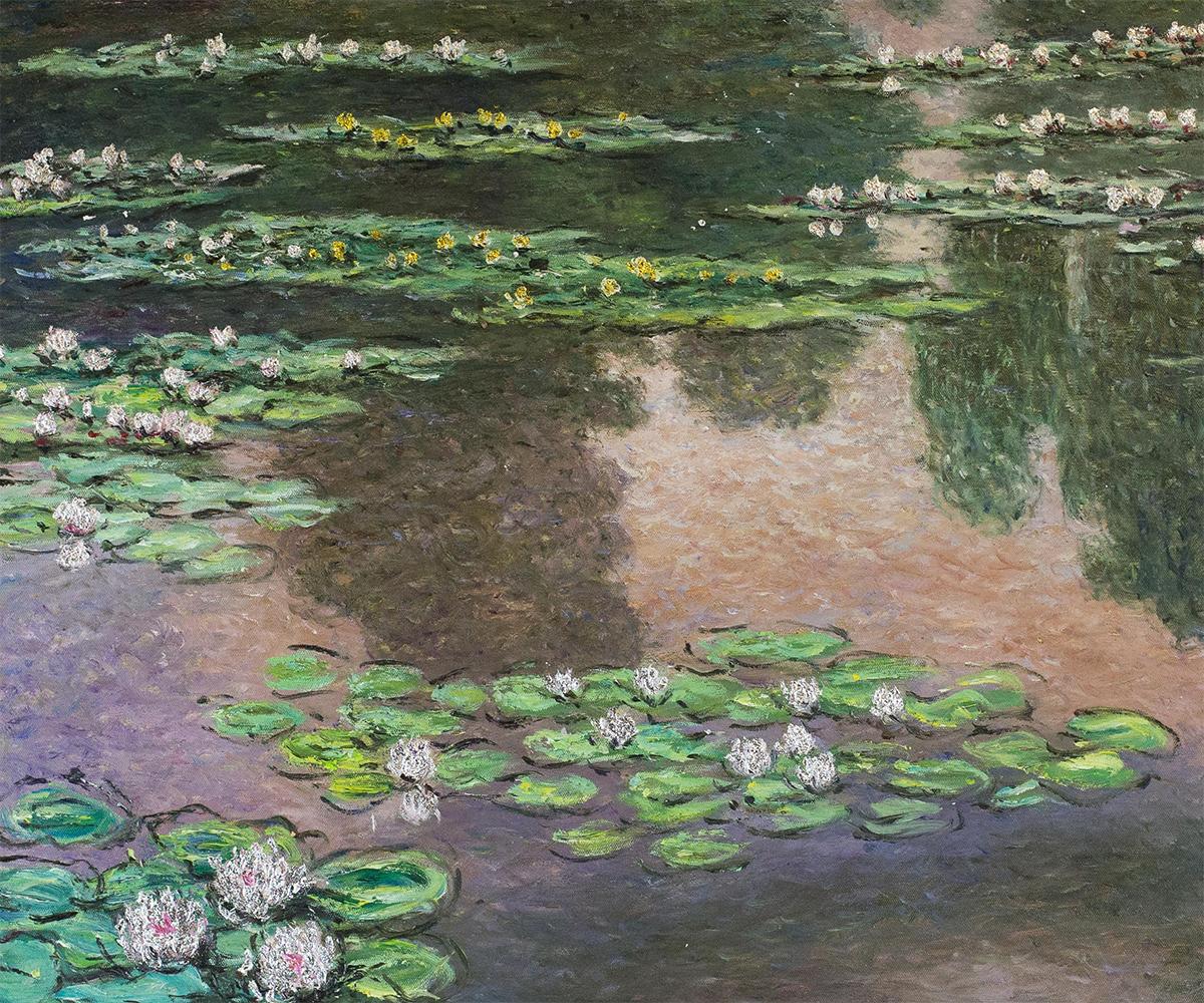 Water Lilies, Green and Violet (Luxury Line)