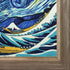 Starry Night Wave Collage with Miramar Distressed Charcoal Grey Frame, 25" x 29"