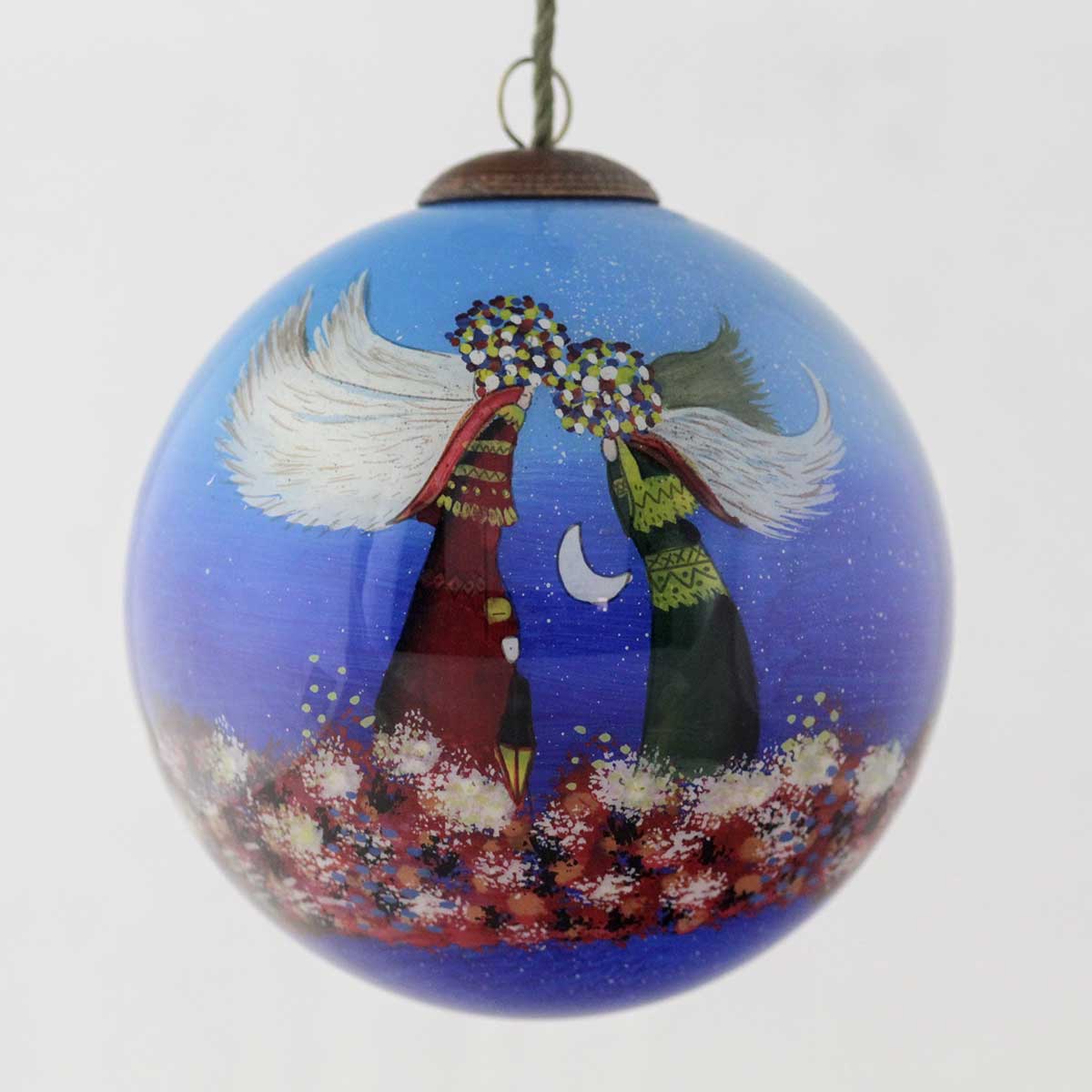 Angels Hand Painted Glass Ornament