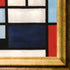 Composition with Large Red Plane, Yellow, Black, Gray and Blue with Athenian Gold Frame, 29" x 29"