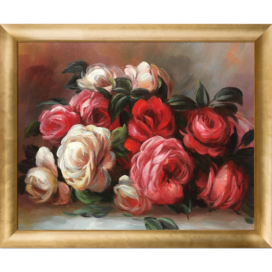 Discarded Roses with Gold Luminoso Frame, 19" x 23"