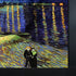 Starry Night Over The Rhone with New Age Black Frame, 40.75" x 52.75"