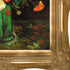 Vase with Zinnias and Geraniums with Victorian Gold Frame, 28" x 32"