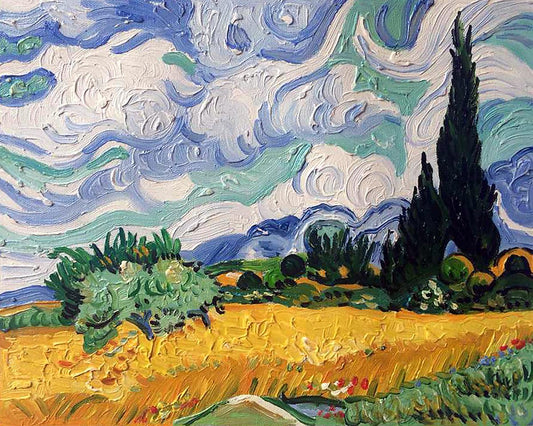 Wheat Field with Cypresses