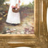 Gathering Summer Flowers in a Devonshire Garden with Victorian Gold Frame, 28" x 32"