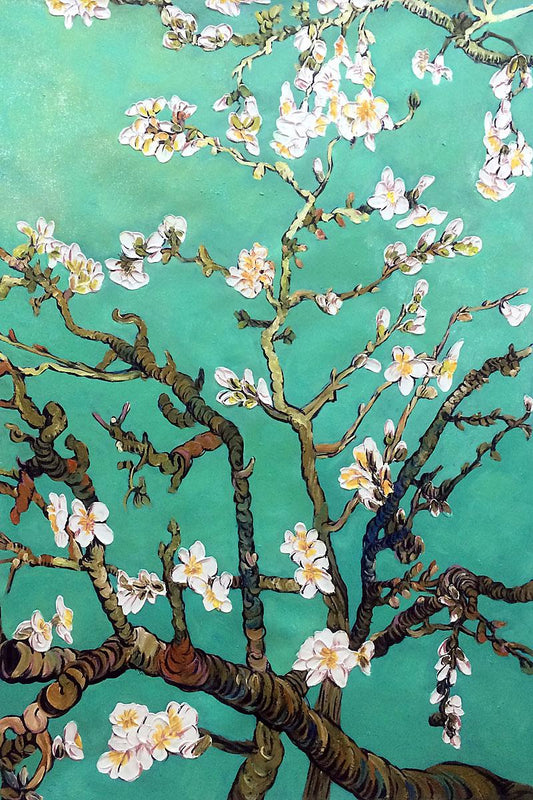 Branches of an Almond Tree In Blossom, Jade Green